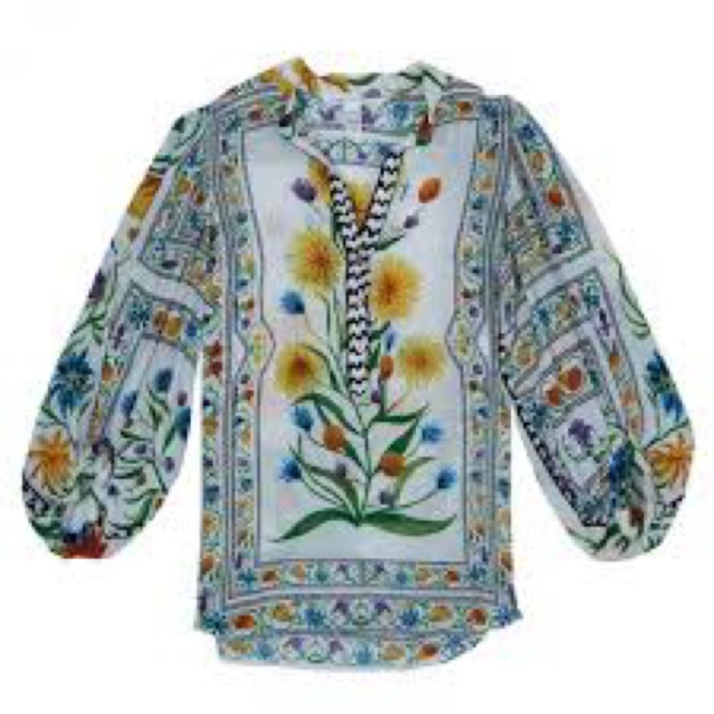DIANE VON FURSTENBERG Syrah Floral Cotton Top
